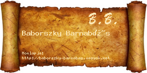 Baborszky Barnabás névjegykártya