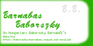 barnabas baborszky business card